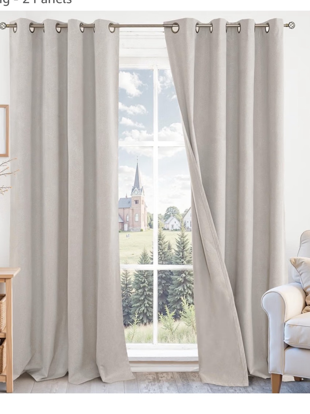Oatmeal Blackout Curtains - 52W x 90L